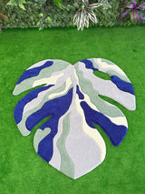 Abstract Monstera Leaf Handmade Tufted Rug & Wall Art