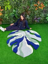 Abstract Monstera Leaf Handmade Tufted Rug & Wall Art