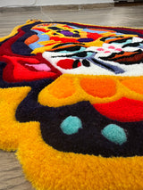 Anora Colorful Cultural Mask Handmade Tufted Rug & Wall Art