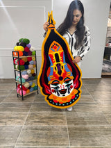 Anora Colorful Cultural Mask Handmade Tufted Rug & Wall Art