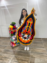 Anora Colorful Cultural Mask Handmade Tufted Rug & Wall Art