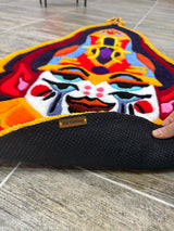 Anora Colorful Cultural Mask Handmade Tufted Rug & Wall Art
