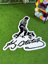 Ataturk Silhouette & Signature Handmade Tufted Rug Wall Art