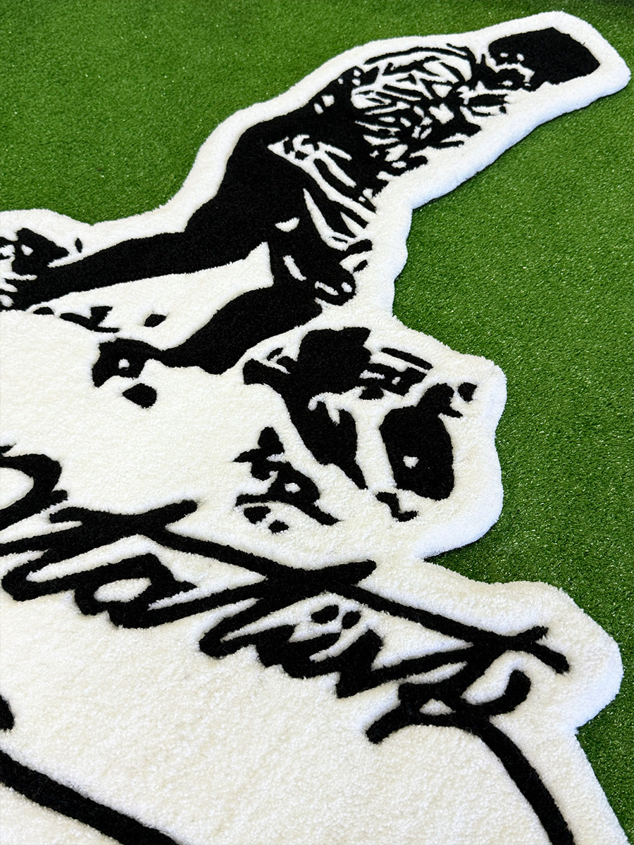 Ataturk Silhouette & Signature Handmade Tufted Rug Wall Art