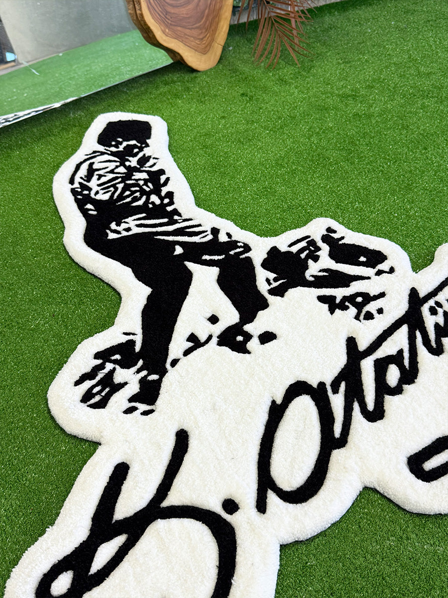 Ataturk Silhouette & Signature Handmade Tufted Rug Wall Art