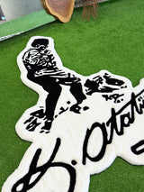 Ataturk Silhouette & Signature Handmade Tufted Rug Wall Art