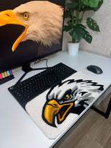 Altair Edition Custom Tufted Desk Mat | Handmade Bald Eagle Keyboard Pad Rug