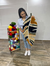 Botanical Leaf Handmade Tufted Rug & Wall Art