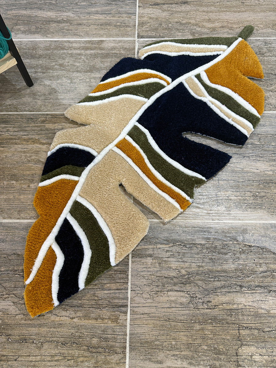Botanical Leaf Handmade Tufted Rug & Wall Art