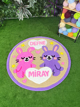 Bunnya Custom Name Bunny Handmade Tufted Rug & Nursery Decor