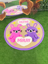 Bunnya Custom Name Bunny Handmade Tufted Rug & Nursery Decor