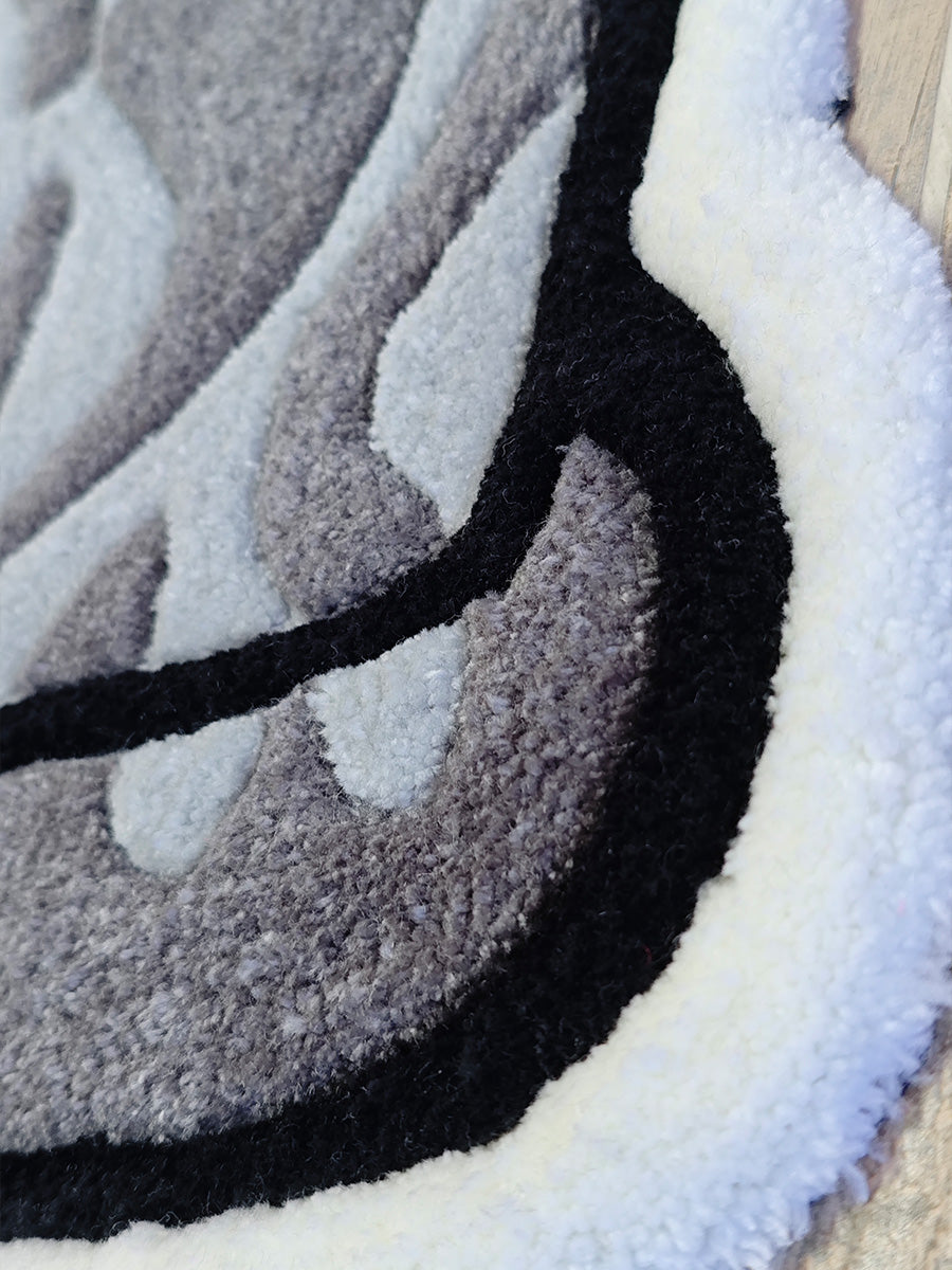 Cute Gray Tabby Cat Handmade Tufted Rug & Nursery Decor