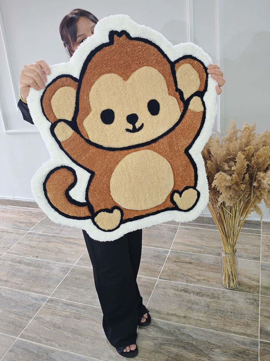 Coco Cute Monkey Handmade Tufted Rug & Nursery Decor