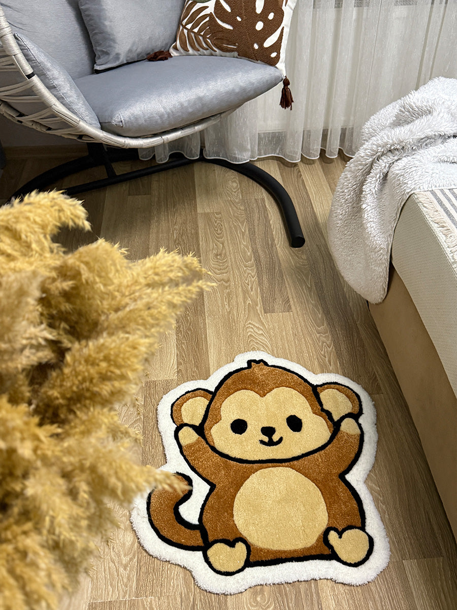 Coco Cute Monkey Handmade Tufted Rug & Nursery Decor