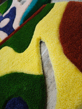 Colorful Abstract Monstera Leaf Handmade Tufted Rug & Wall Art