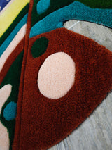 Colorful Abstract Monstera Leaf Handmade Tufted Rug & Wall Art