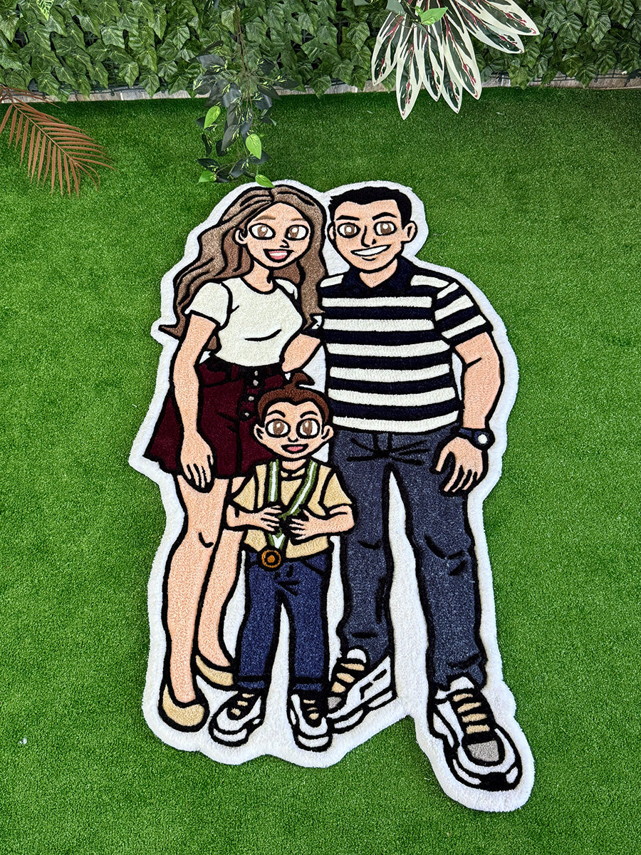 Famora Custom Family Portrait Handmade Tufted Rug & Wall Decor