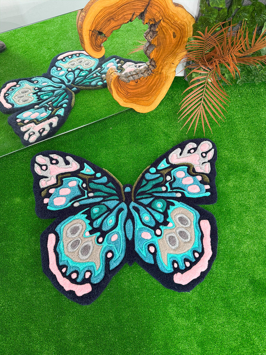 Flyra Butterfly Handmade Tufted Rug & Wall Art