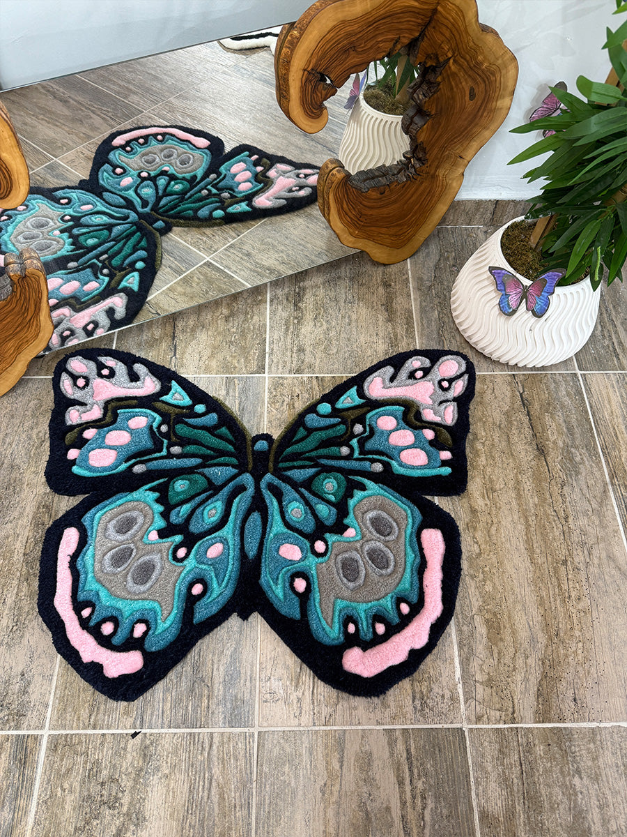 Flyra Butterfly Handmade Tufted Rug & Wall Art