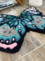 Flyra Butterfly Handmade Tufted Rug & Wall Art