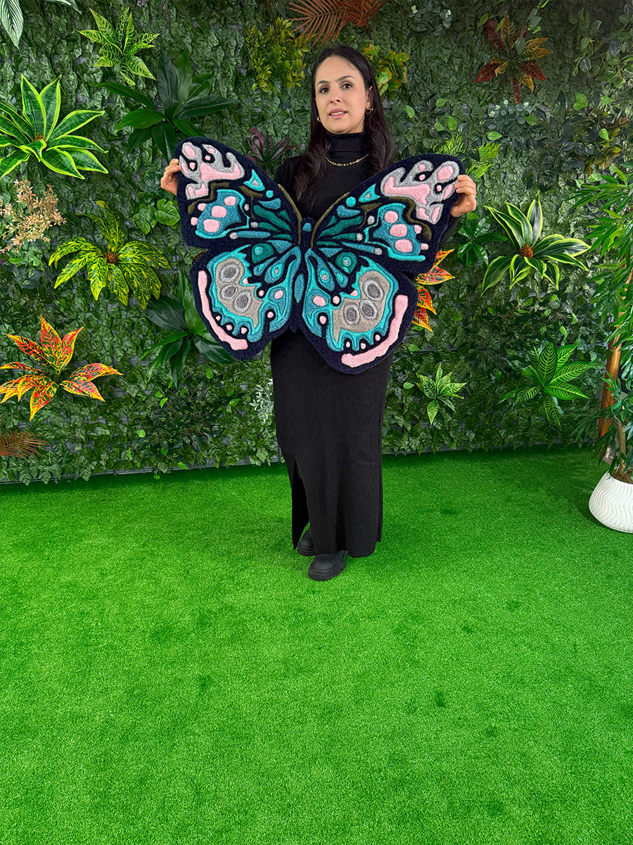 Flyra Butterfly Handmade Tufted Rug & Wall Art