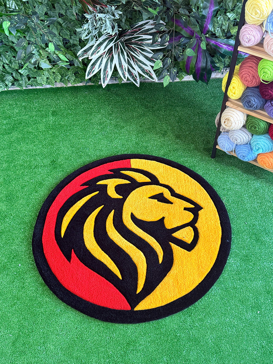 Galeo Lion Head Handmade Tufted Rug & Wall Art