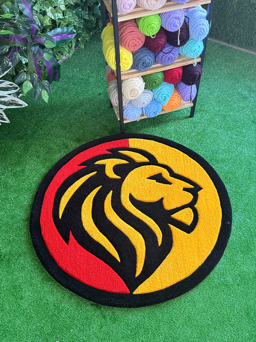 Galeo Lion Head Handmade Tufted Rug & Wall Art