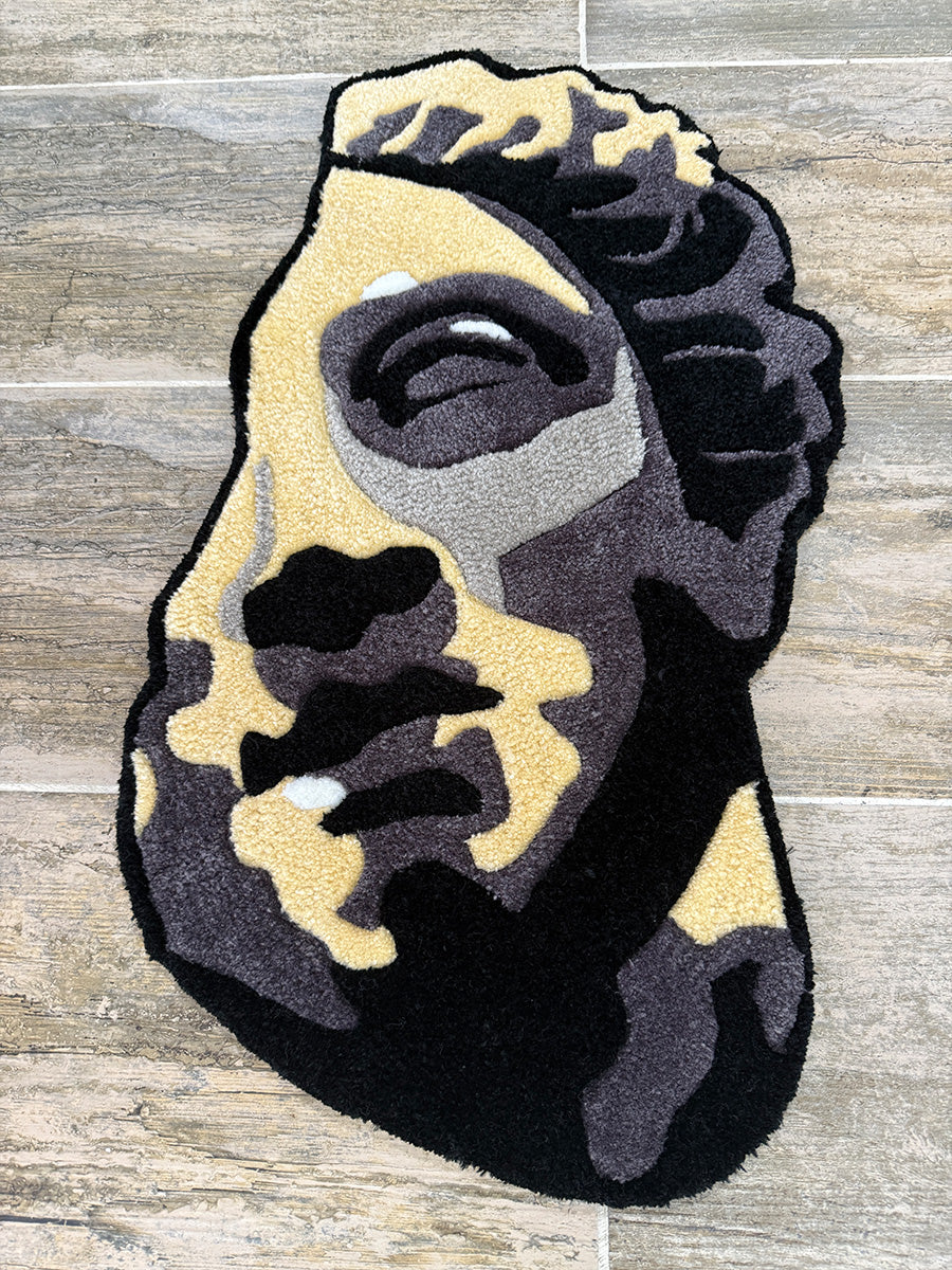 Helios Greek Bust Handmade Tufted Rug & Wall Art