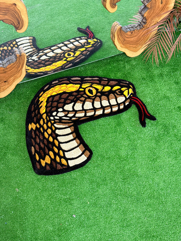 Hydra Snake Head Handmade Tufted Rug & Wall Art
