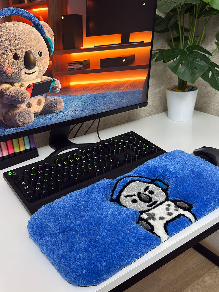 Joey Gamer Koala Handmade Tufted Keyboard Pad & Desk Mat