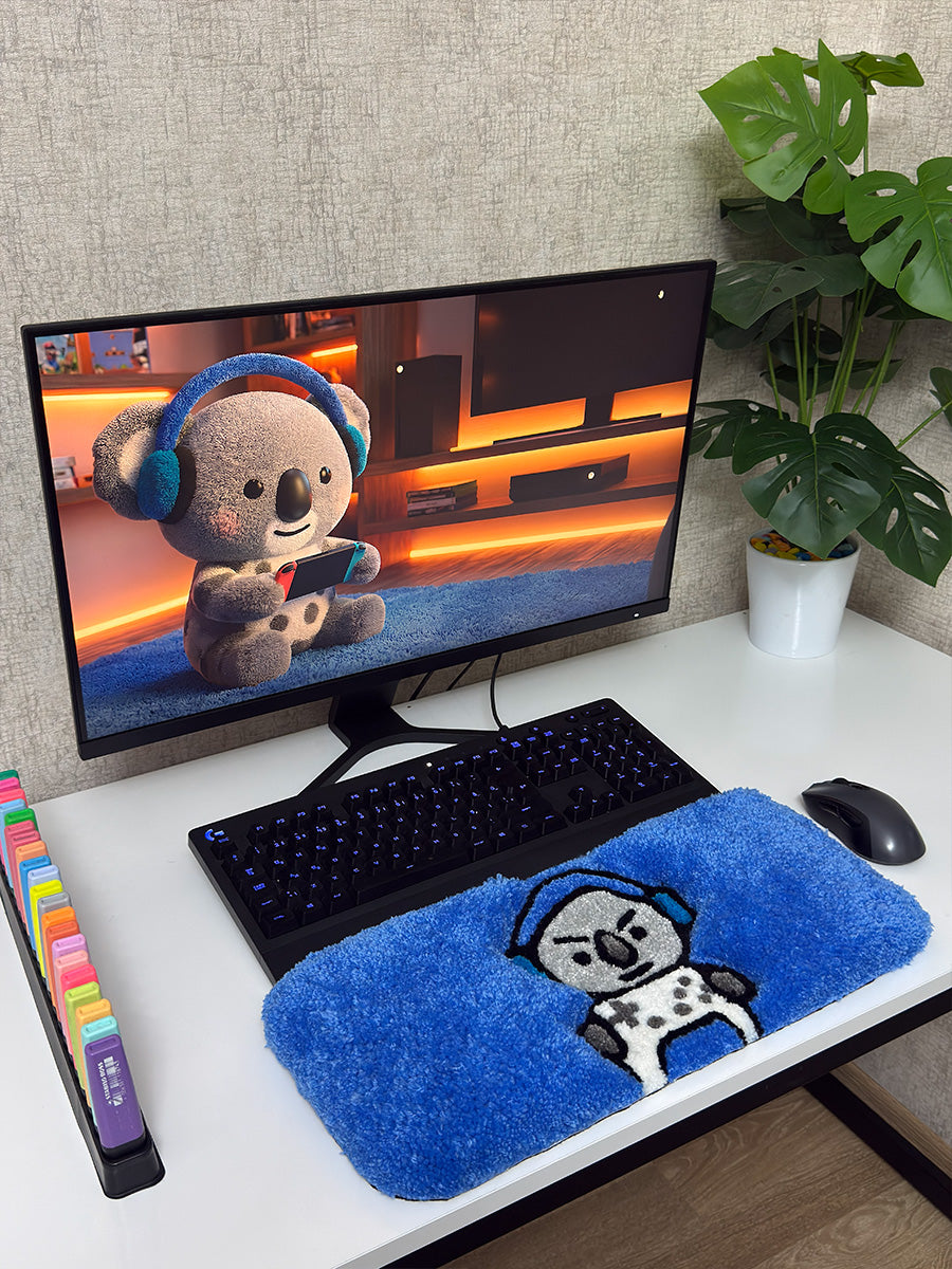 Joey Gamer Koala Handmade Tufted Keyboard Pad & Desk Mat