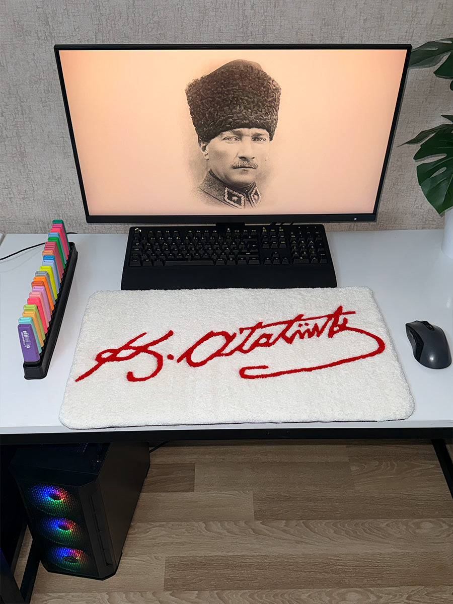 K. Ataturk Signature Edition | Handmade Tufted Keyboard Pad & Desk Mat