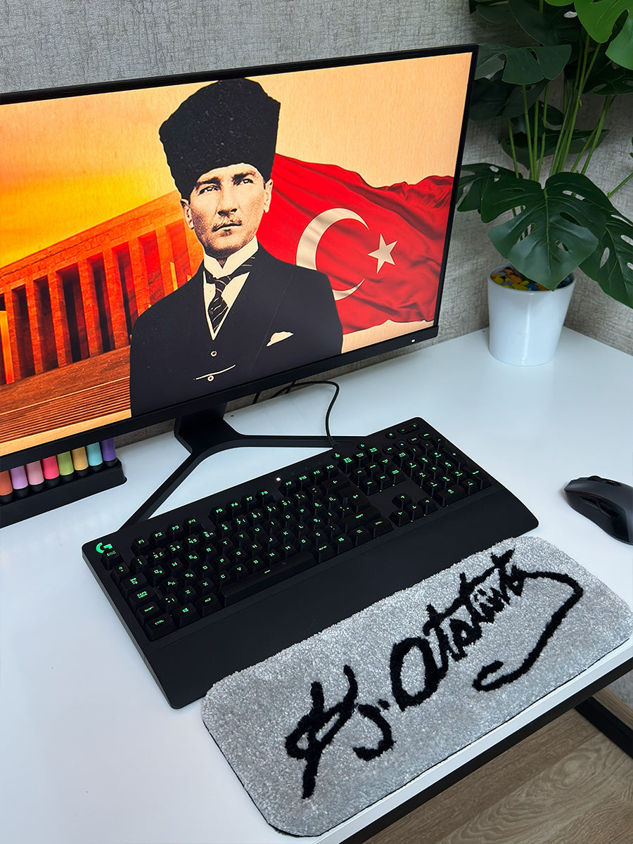 K. Ataturk Signature Edition | Handmade Tufted Keyboard Pad Desk Mat