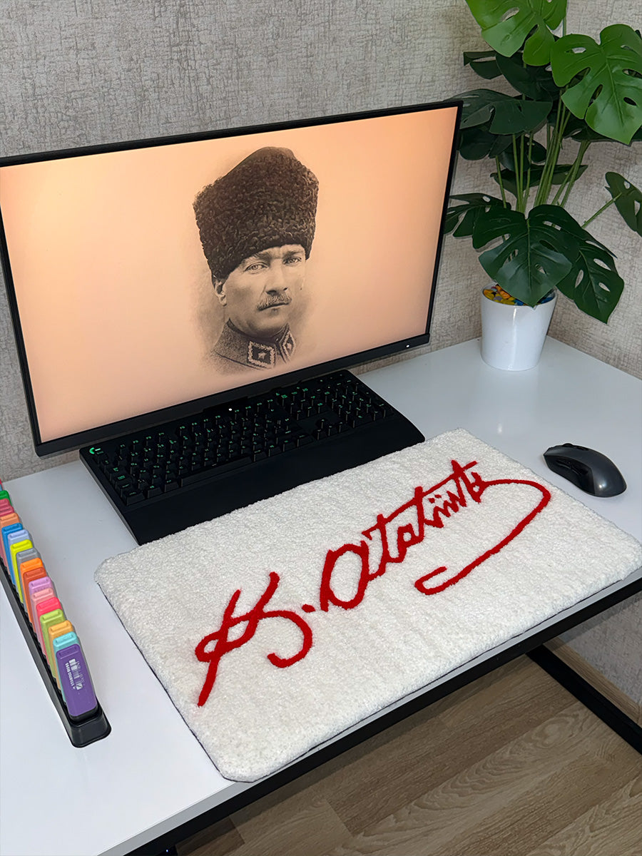 K. Ataturk Signature Edition | Handmade Tufted Keyboard Pad & Desk Mat