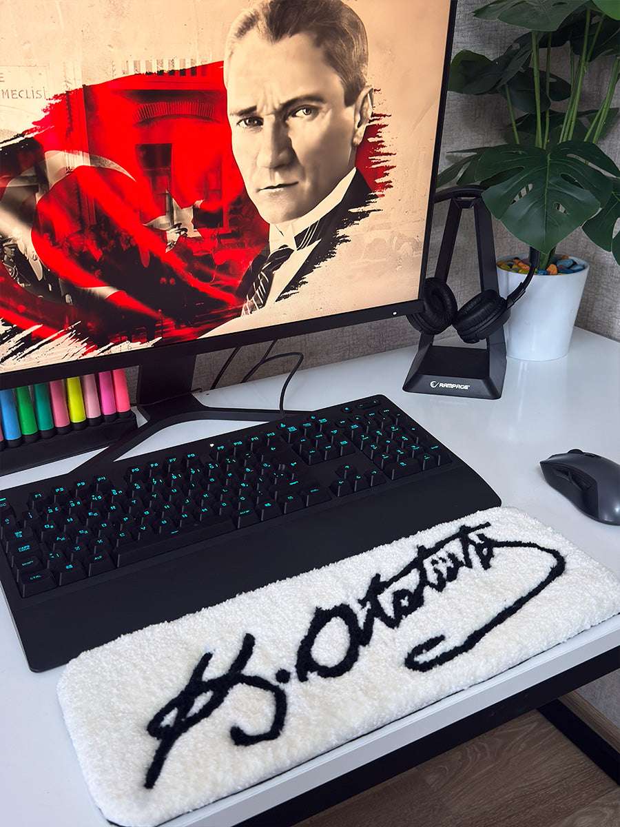 K. Ataturk Signature Edition | Handmade Tufted Keyboard Pad Desk Mat