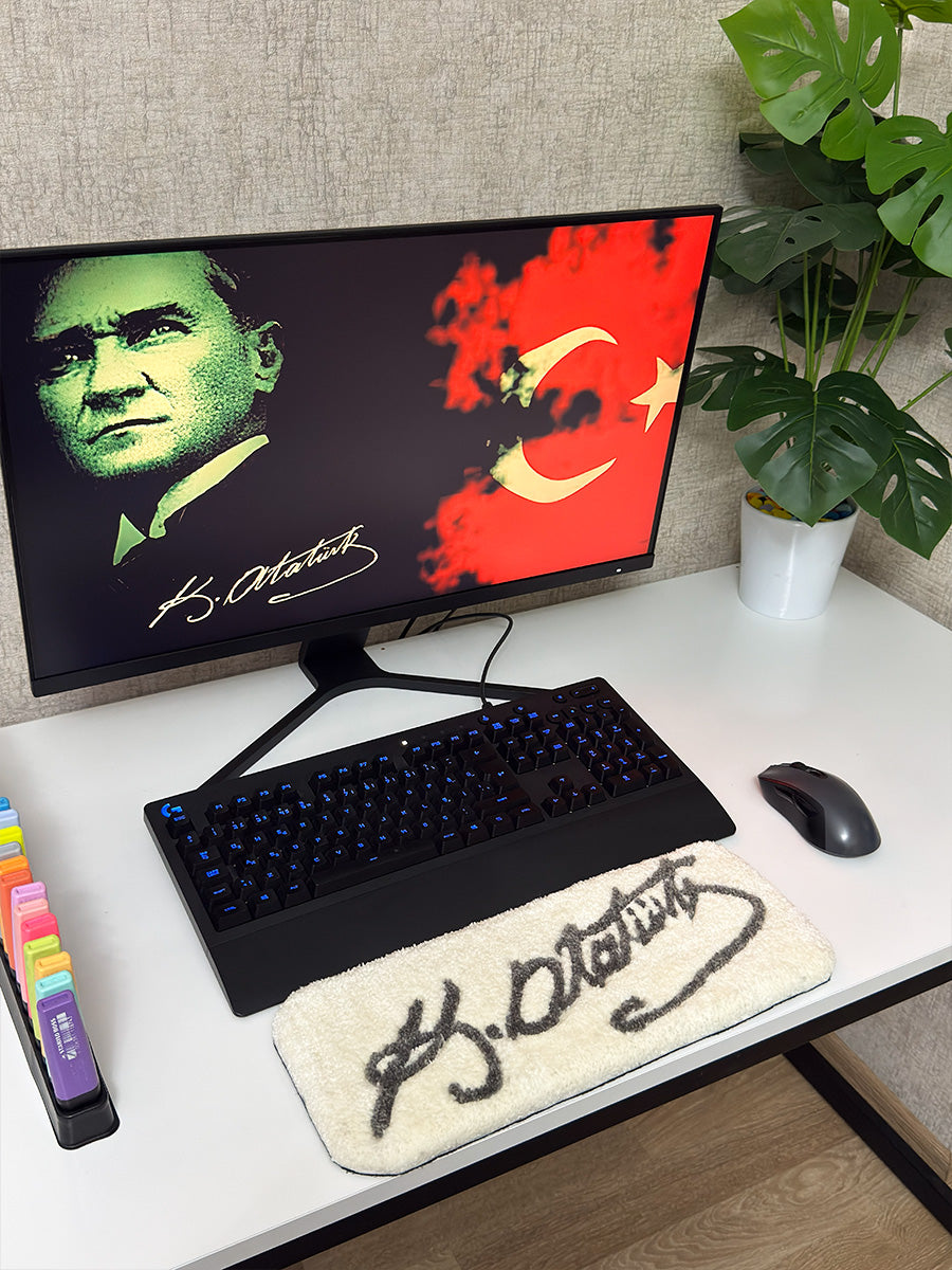 K. Ataturk Signature Edition | Handmade Tufted Keyboard Pad Desk Mat