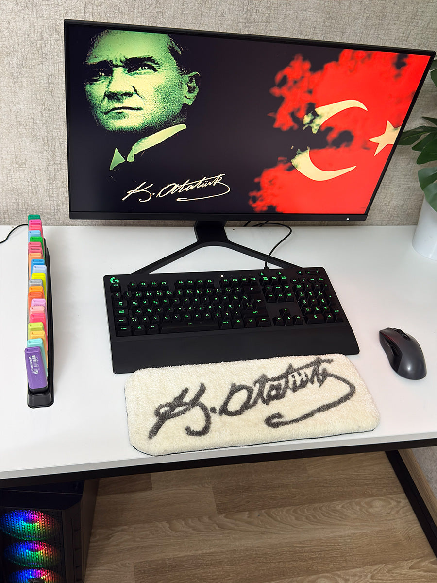 K. Ataturk Signature Edition | Handmade Tufted Keyboard Pad Desk Mat
