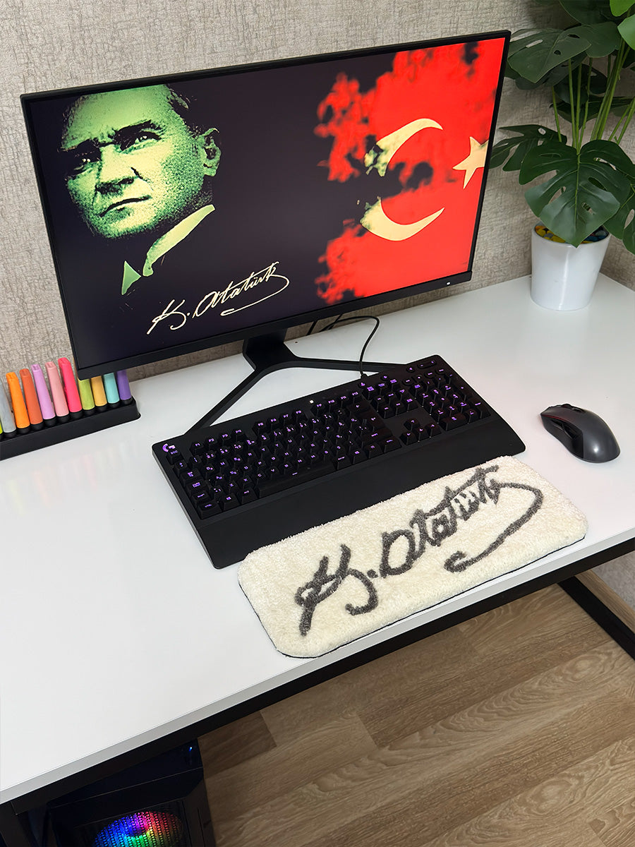 K. Ataturk Signature Edition | Handmade Tufted Keyboard Pad Desk Mat
