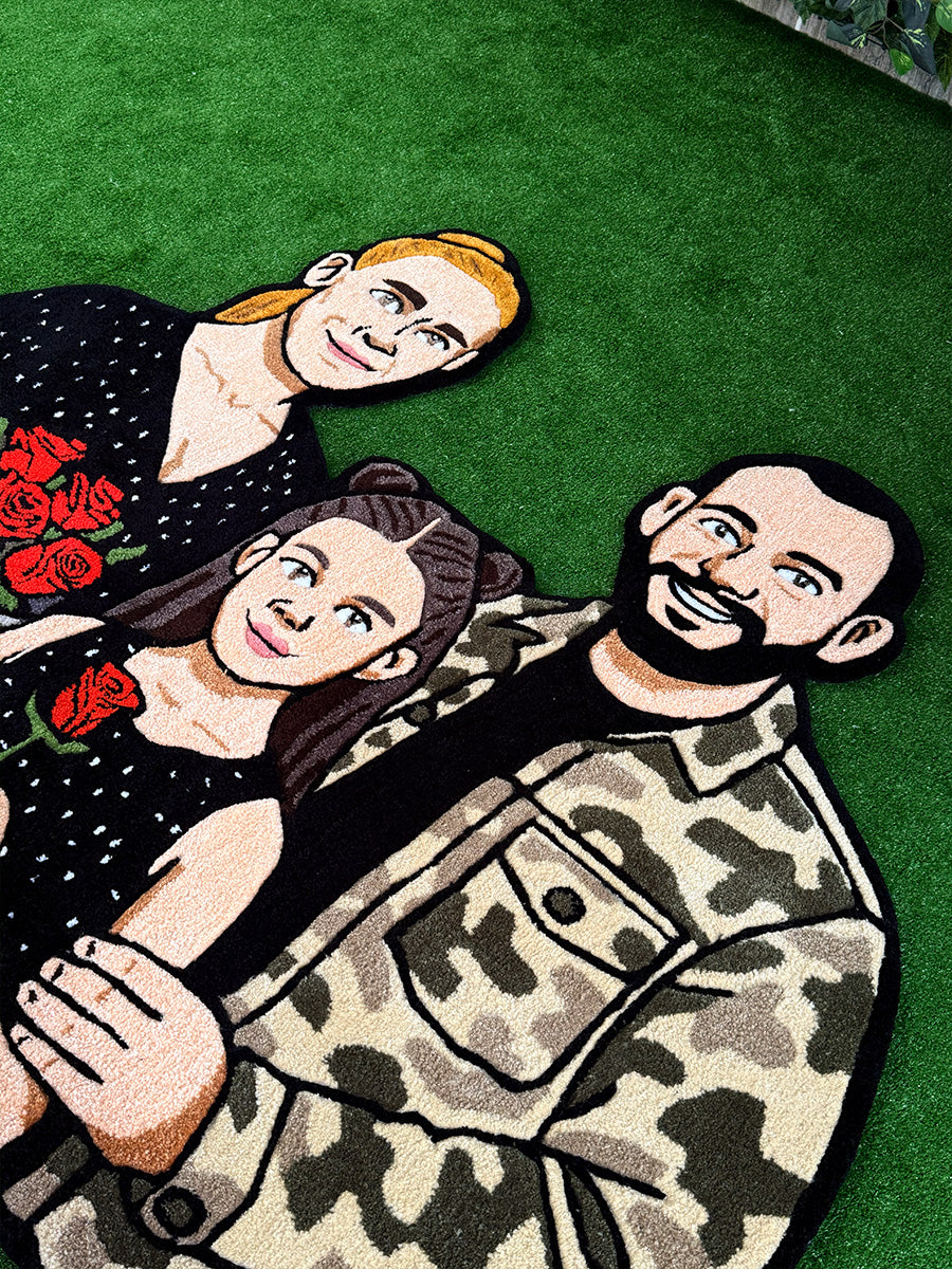 Laria Custom Family Portrait Handmade Tufted Rug & Wall Art