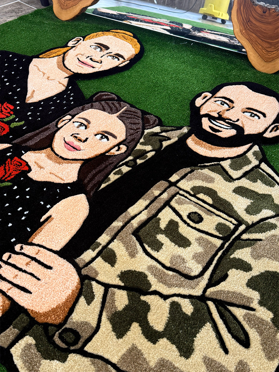 Laria Custom Family Portrait Handmade Tufted Rug & Wall Art