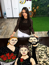 Laria Custom Family Portrait Handmade Tufted Rug & Wall Art
