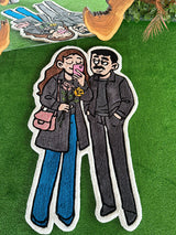 Lovena Custom Couple Portrait Handmade Tufted Rug & Wall Art