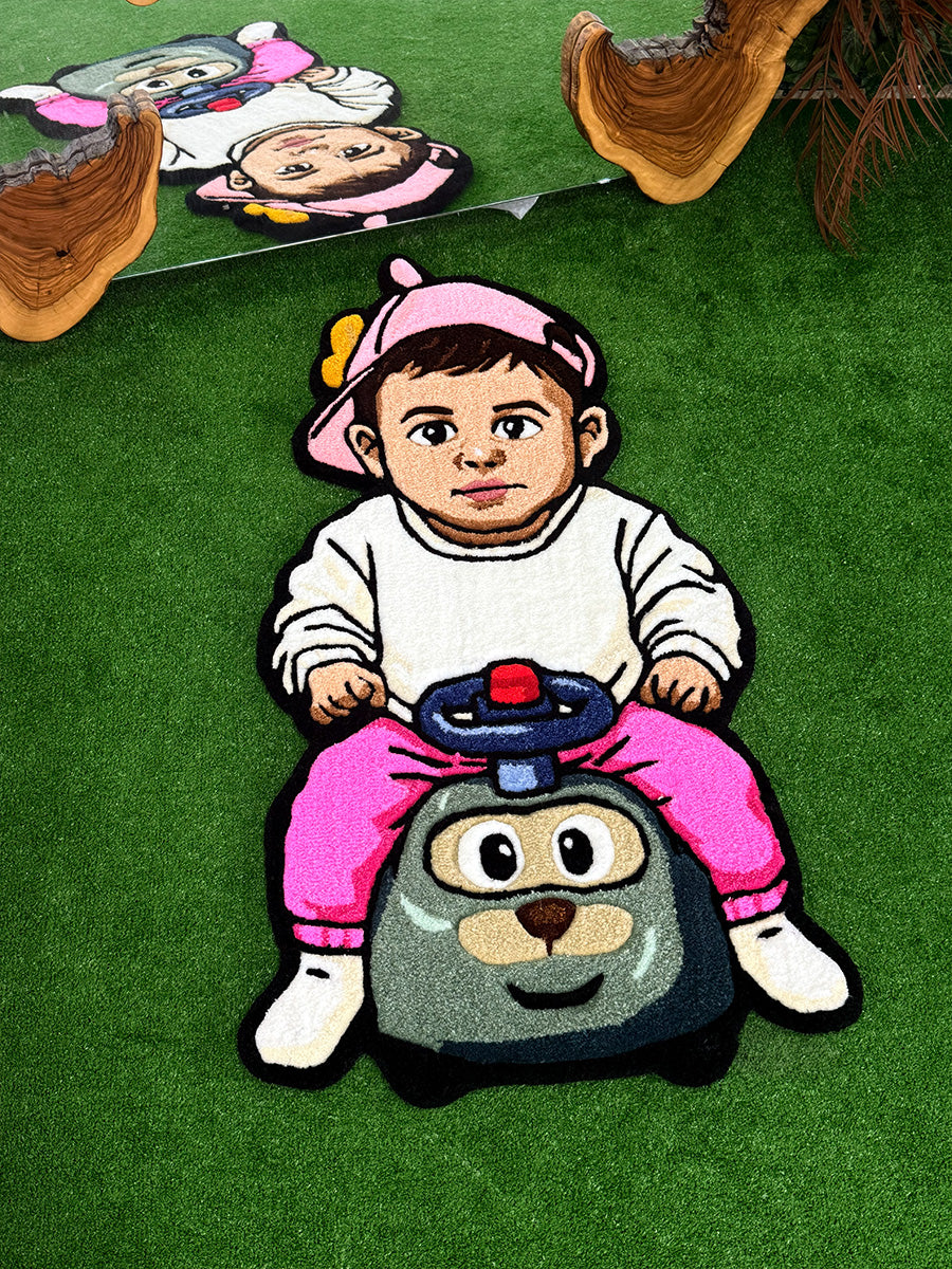 Mino Custom Child Portrait Handmade Tufted Rug & Wall Art