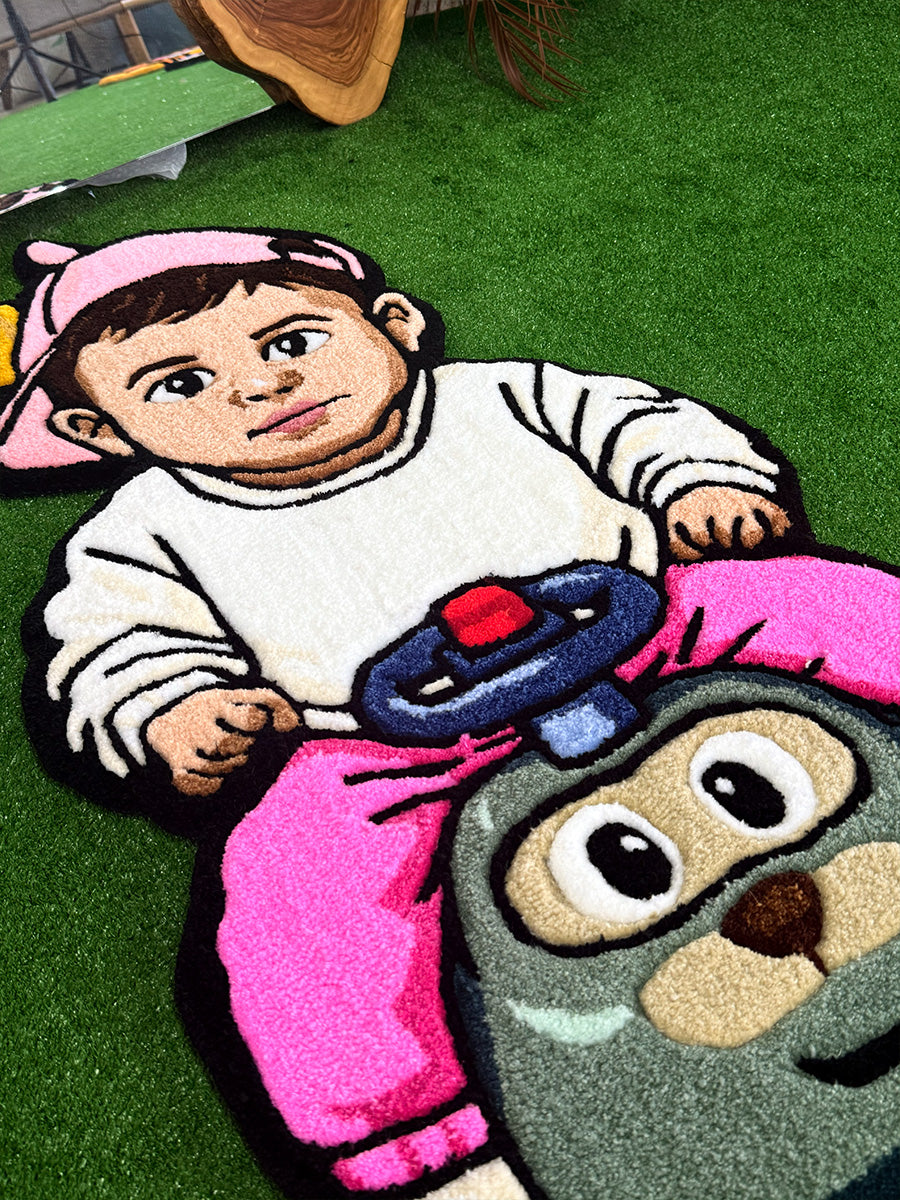 Mino Custom Child Portrait Handmade Tufted Rug & Wall Art