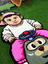 Mino Custom Child Portrait Handmade Tufted Rug & Wall Art