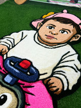 Mino Custom Child Portrait Handmade Tufted Rug & Wall Art
