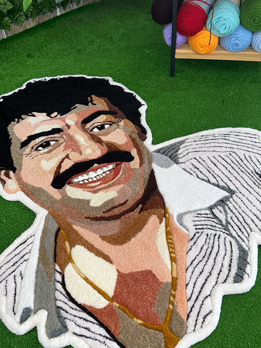 Muslum Gurses Custom Portrait Handmade Tufted Wall Art & Rug