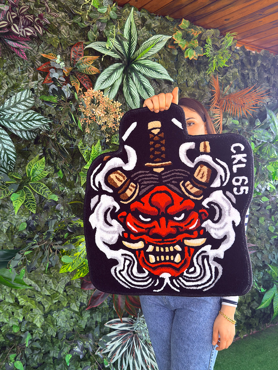Onix Oni Mask Custom Car Mat & Handmade Tufted Rug