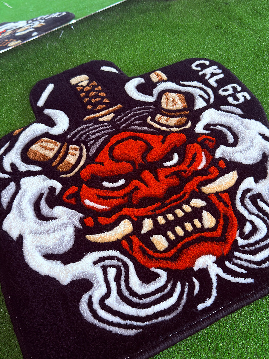 Onix Oni Mask Custom Car Mat & Handmade Tufted Rug