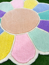 Pastel Daisy Flower Handmade Tufted Rug & Wall Art